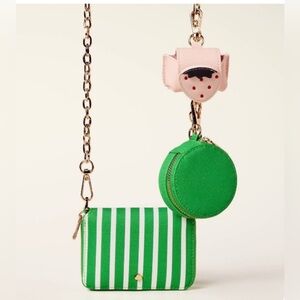 NWT- Kate Spade x Target Mini green-and-white stripe crossbody bag